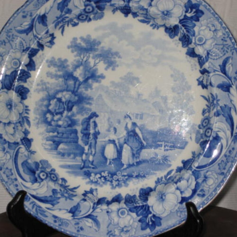 Antique ca1820 Blue Transferware Plate The Reaper Bathwell Goodfellow Excellent - Picture 7 of 13